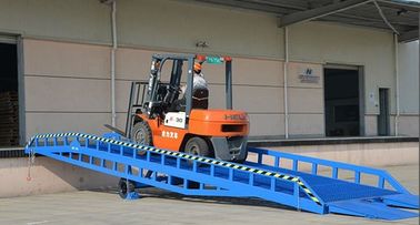 8 Ton Capacity Forklift Truck Accessories , Hydraulic Mobile Dock Yard Ramp For Forklift