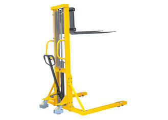 Adjustable Manual Hydraulic Pallet Stacker , Straddle Stacker Forklift High Efficiency